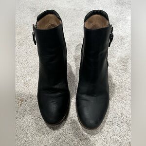 Soul Naturalizer Leather Ankle Boots, Women’s Size 8 Black Wedge Booties